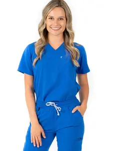 women's Royal Blue Scrub Top