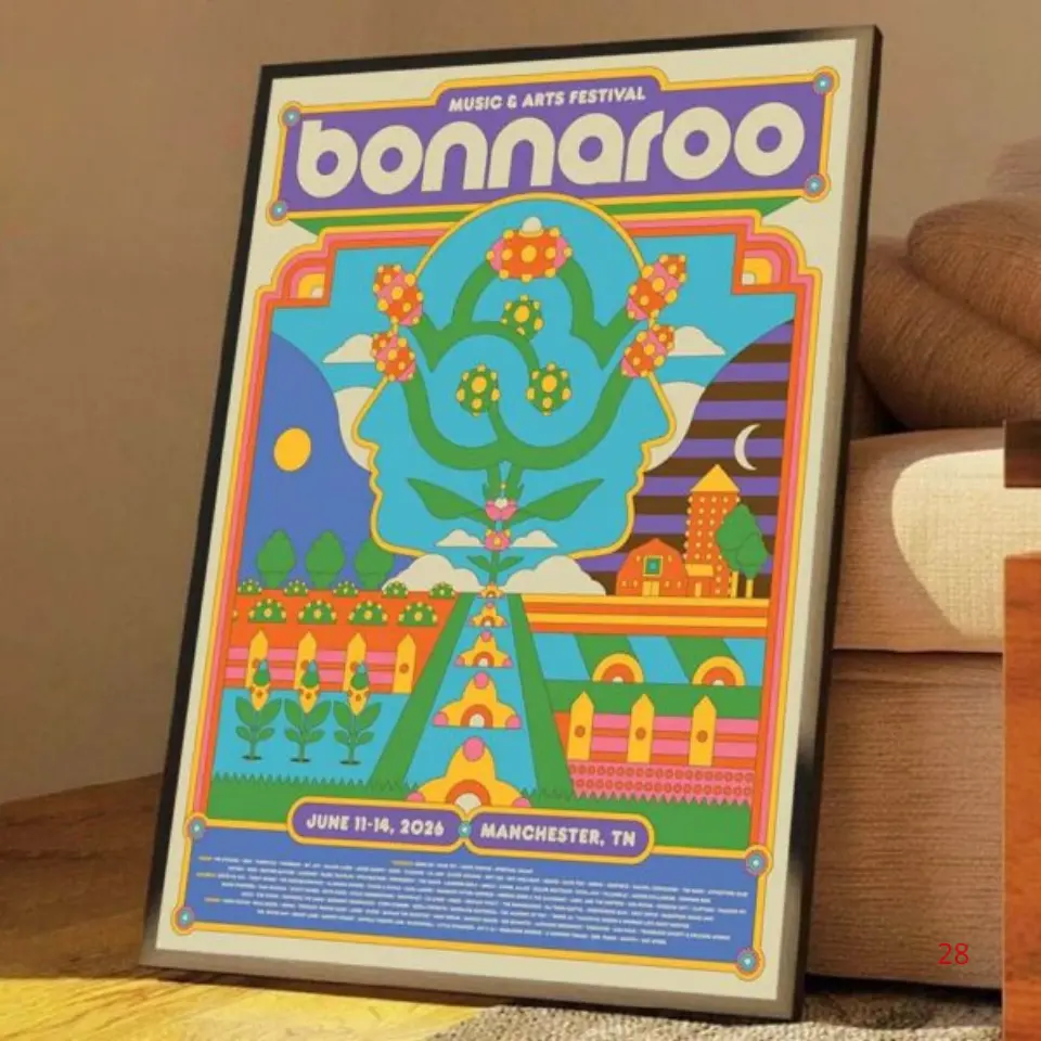 [SALE OFF 50%] Bonnaroo Music and Arts Festival 2026 Wall Art Poster, Manchester TN Event on June 11-14 2026, Home Decor Wall Print