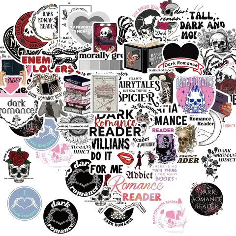 Dark Romance Sticker, 50pcs/set Bookish Reading Sticker, Romance Sticker for Adult, Book Lovers Gift, Office Stationery & Supplies