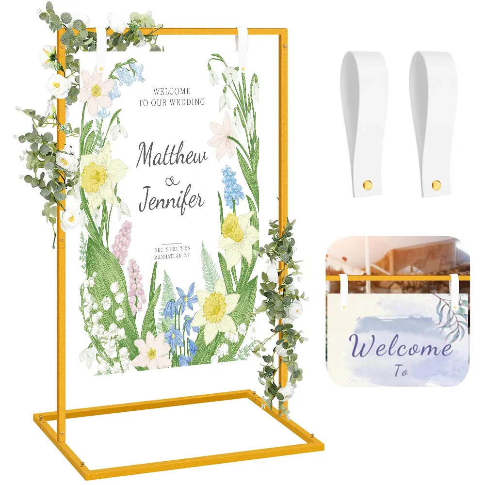 1pc Heavy Duty Metal Sign Holder Wedding Stand - Sturdy Home & Festive Event Decor, Outdoor Signage for Christmas Gatherings, Holiday LED Displays
