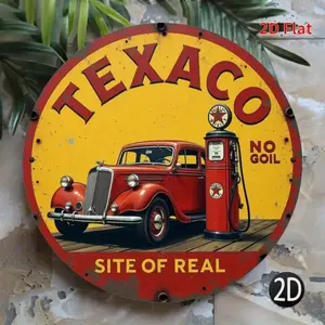 Vintage Gas Station Metal Sign, Retro Style 2D Flat Print, Ideal for Home Wall Decor, Store Display, Garage Decoration, Vintage Garage Signs, Signage