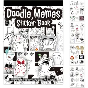 Doodle Memes Sticker Book, 460+ Pcs Funny Internet Feelings Stickers for Adults - A Physical Collection of Memes for Laptop, Water Bottle, Journal and Scrapbooking