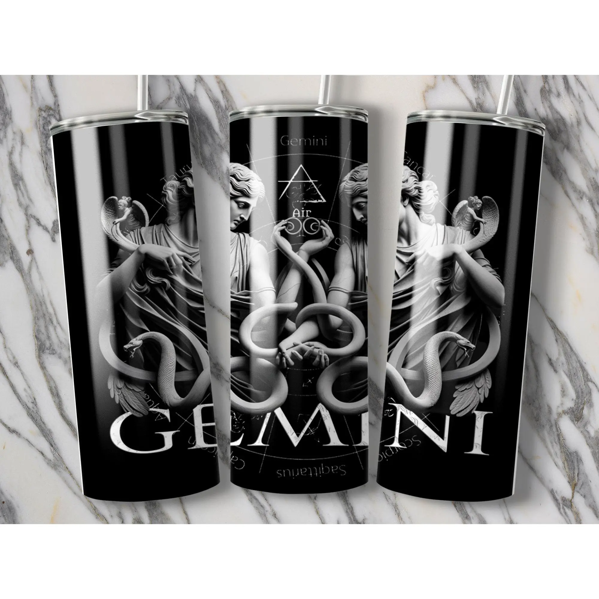 Deadpan Couture 20 oz. Skinny Stainless Steel Tumbler - Gemini Edition Drinkware Flasks