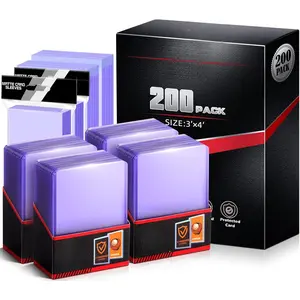 600PCS Card Sleeves Top Loaders for Cards, 3" x 4" Hard Plastic Toploaders, Baseball Penny Card Protectors, Trading Card Holder for MTG, TCG, Sports Cards(200 Toploaders + 400 Soft Card Sleeves)