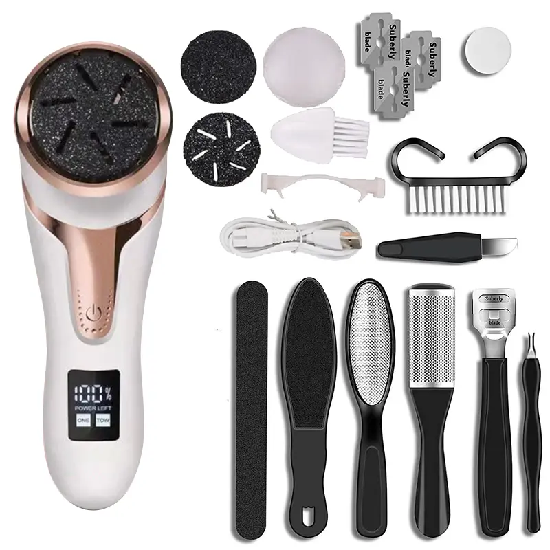 Electric Callus Remover for Feet With LED Display 16-Piece Pedicure Kit Electric Callus Remover for Feet With LED Display 16-Piece Pedicure Kit
