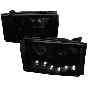 1999-2004 Ford F-250/F-350/F-450/F-550/Excursion Projector Headlights w/ SMD LED Light Strip (Black Housing/Smoked Lens)