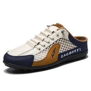 Men's shoes,new style breathable closed toe slippers,slip-on casual lazy teenagers' outdoor half-slippers for men Slippers,casual and versatile Footwear Boy Parent Grey slipresistant footwear premium men versatile men outdoor wear Slide Pedal(Sheets)