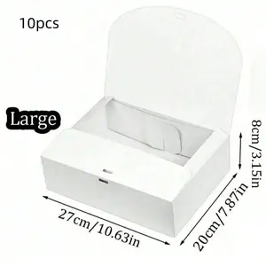 10Pcs White Gift Boxes with Lids & Ribbons – Bridesmaid Proposal Boxes for Wedding, Christmas, Valentine’s Day, Birthday & Baby Shower, Flat Fold Gift Box Set for Party Favors