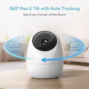 Rraycom Indoor Camera 5G&2.4G WiFi,2K Security Cameras for Home Security,360°Pan & Tilt, Dog/Pet Baby Camera with Motion Tracking& Sound Detection, 2-Way Audio, Night Vision,Siren,Works w/Alexa