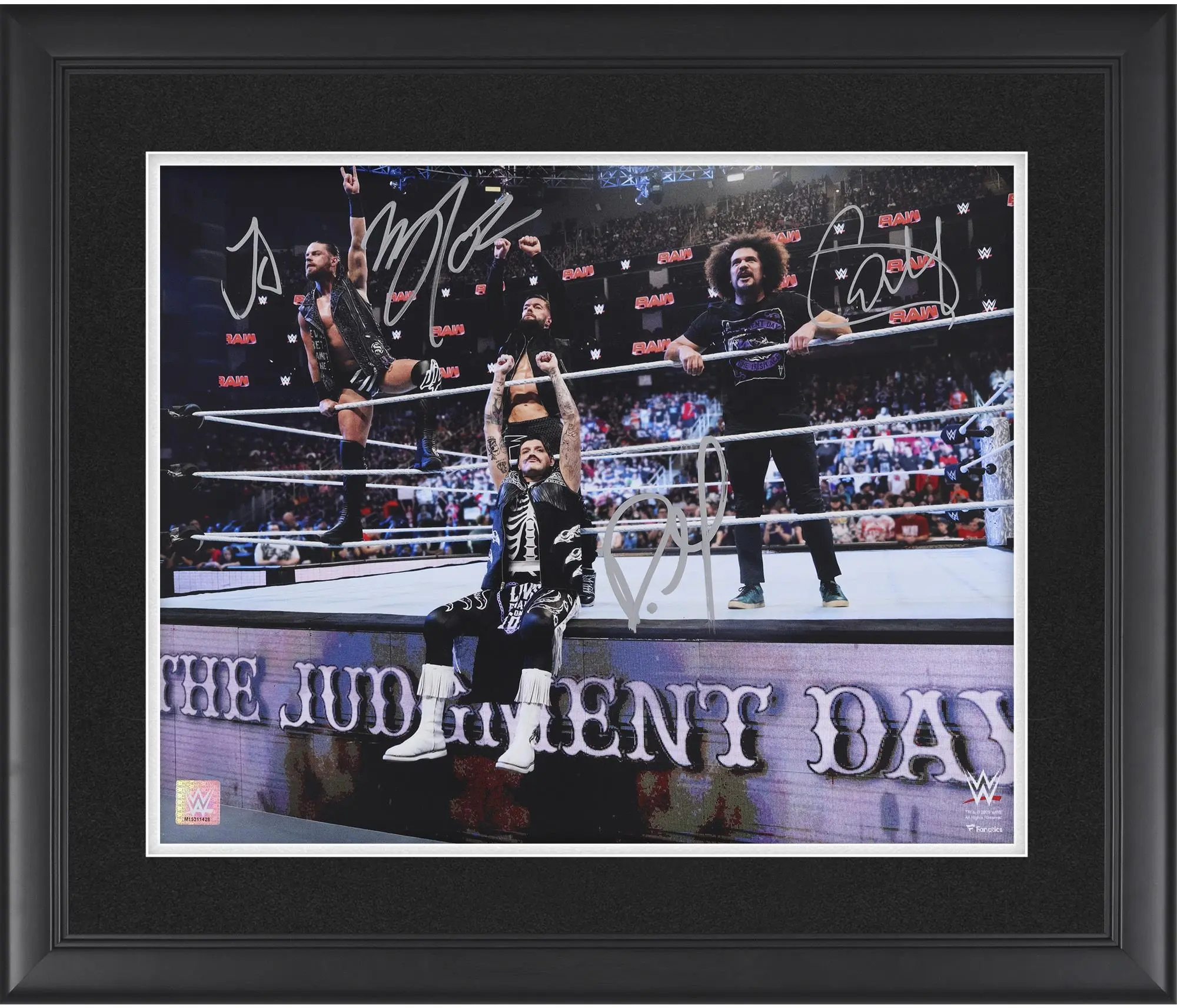 Finn Balor, Carlito, JD McDonagh, & Dominik Mysterio WWE Framed Autographed 16" x 20" The Judgment Day Entrance Photograph - Fanatics Authentic Certified