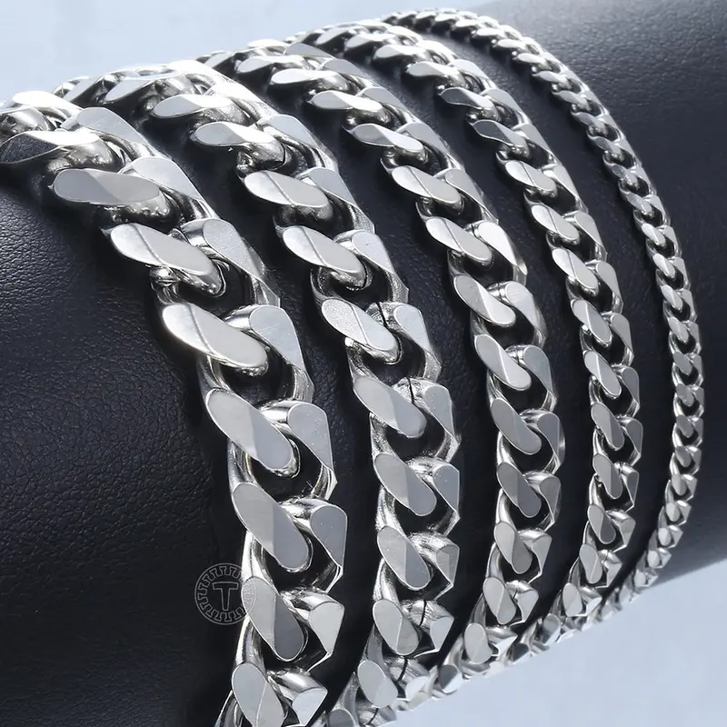 Bracelet for Men Women Curb Cuban Link Chain Stainless Steel Mens Womens Bracelets Chains for Men 3/5/7/9/11mm