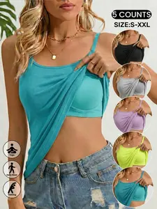 Women's Sporty Vest with Adjustable Straps, Breathable Elastic Underwear, Sleeveless Running Top, Yoga Sports Vest, S-Xxl Sizes, All Seasons Wear