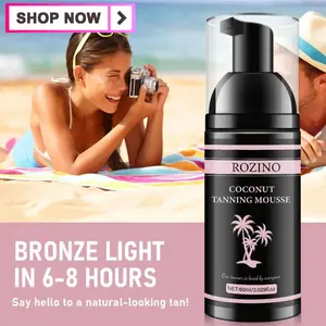 Rozino Darkening mousse: shake well before use and apply carefully to hands and feet for an effect like a sun kiss at home. 60 ml