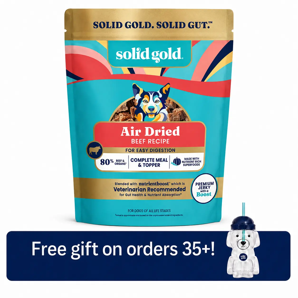 Solid Gold Air-Dried Treat & Meal Topper for Dogs, Nutritious, Delicious, Superfood Boost
