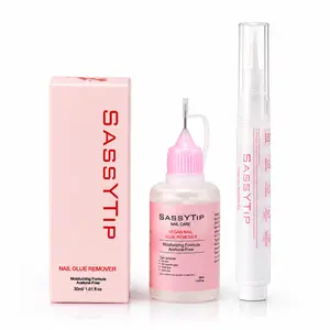 SASSYTIP Nail Glue Remover Refill &Refillable Nail Remover Pen, Fast-Acting Debonder for Press-On Nails, Gel Glue, and 3D Nail Art, Acetone-free, Vegan & Nail-Safe Formula, Bulk Refill for Home & Salon Use