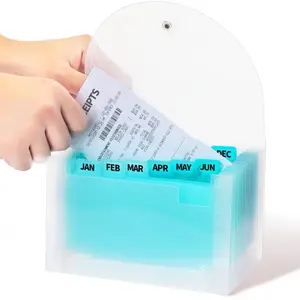 Receipt Coupon Holder Organizer for Purse, Small Expanding File Folder Mini Accordion Folder, 13 Pockets Expandable Wallet for Coupon Receipt Bill Ticket Card Storage, 7x4.5 Inches (Teal)