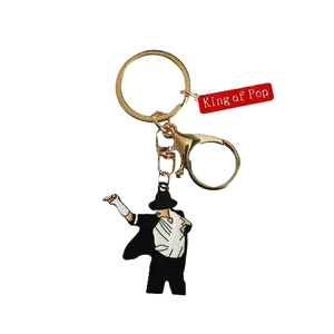 MJ Backpack Decor Keychain King of Pop C Hook Inspired Design Figure with Bold Stance Perfect for Backpacks and Keys - Walletchain
