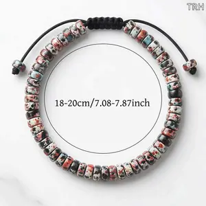 Bohemian Natural Stone Beaded Bracelet, Adjustable Multicolor Disc Bead Bracelet, Handmade Braided Wristband for Women Men, Casual Boho Jewelry