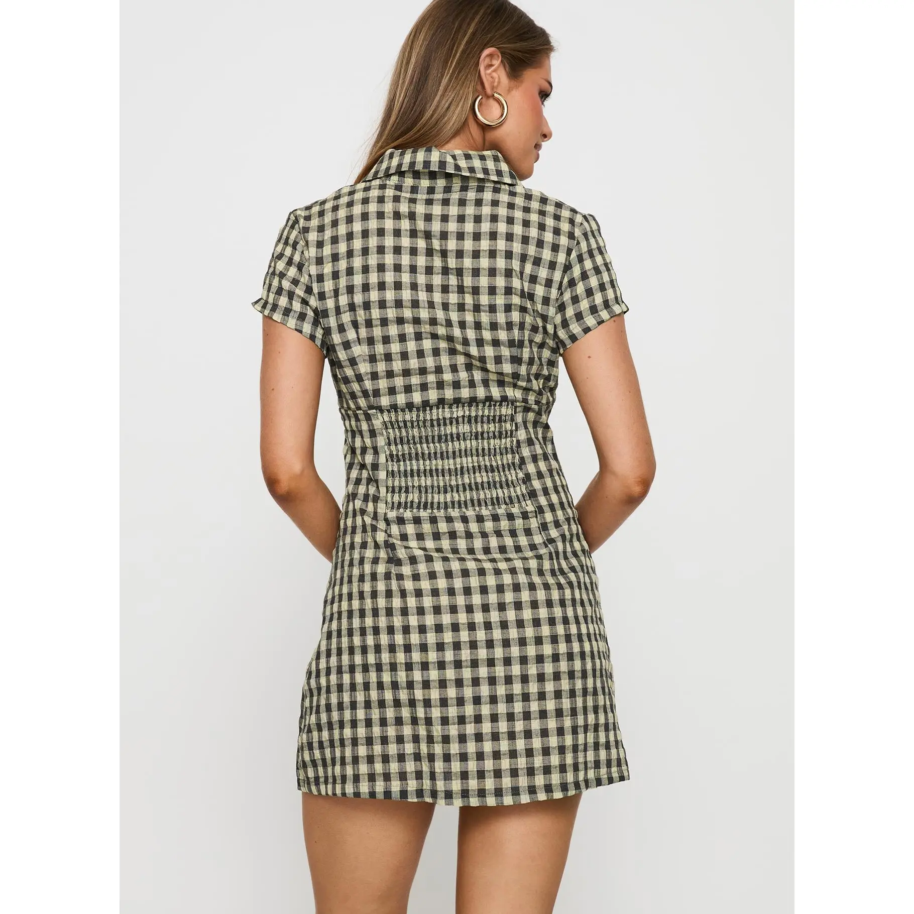 Motley Mini Dress Brown Check - TikTok Shop