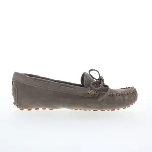 Minnetonka Classic Driver 698C Womens Gray Suede Loafer Flats Shoes