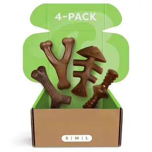 Classic Chew Collection| 4-Pack of Durable Dog Chew Toys| Real Flavor & Long-Lasting Play