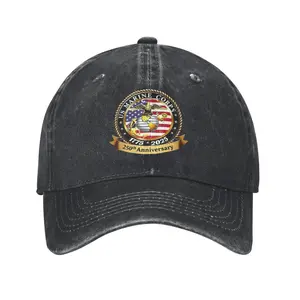 Unisex Adjustable Buckle Baseball Dad Cap - U.S. Marine Corps 1775-2025 250th Anniversary Vintage Print, Patriotic Military Gift for Veterans