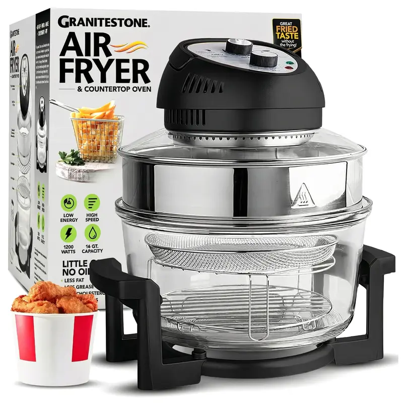 Granitestone 16 Quart Extra Large Air Fryer - Oil-Less Crispy Cooking for Healthier Meals