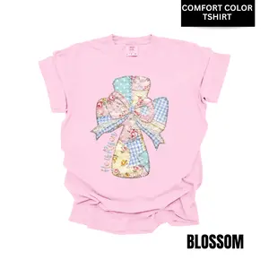 He is Risen Cross PATCHWORK Comfort Color T-Shirt