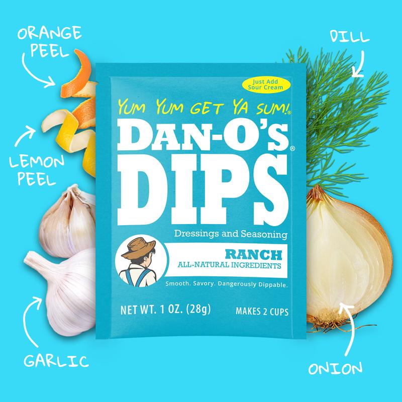 Dan-O's Dips Variety Pack - 16 Pack - Dill, French Onion, Ranch, and Mexi-Ranch (4 oz each)