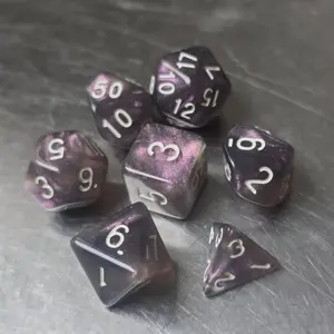 Starry Sky Pattern Dice, 7 Counts/set Polyhedral Dice Set D4 D6 D8 D10 D% D12 D20 Table Games DND RPG, Party Game Props, Party Game Supplies