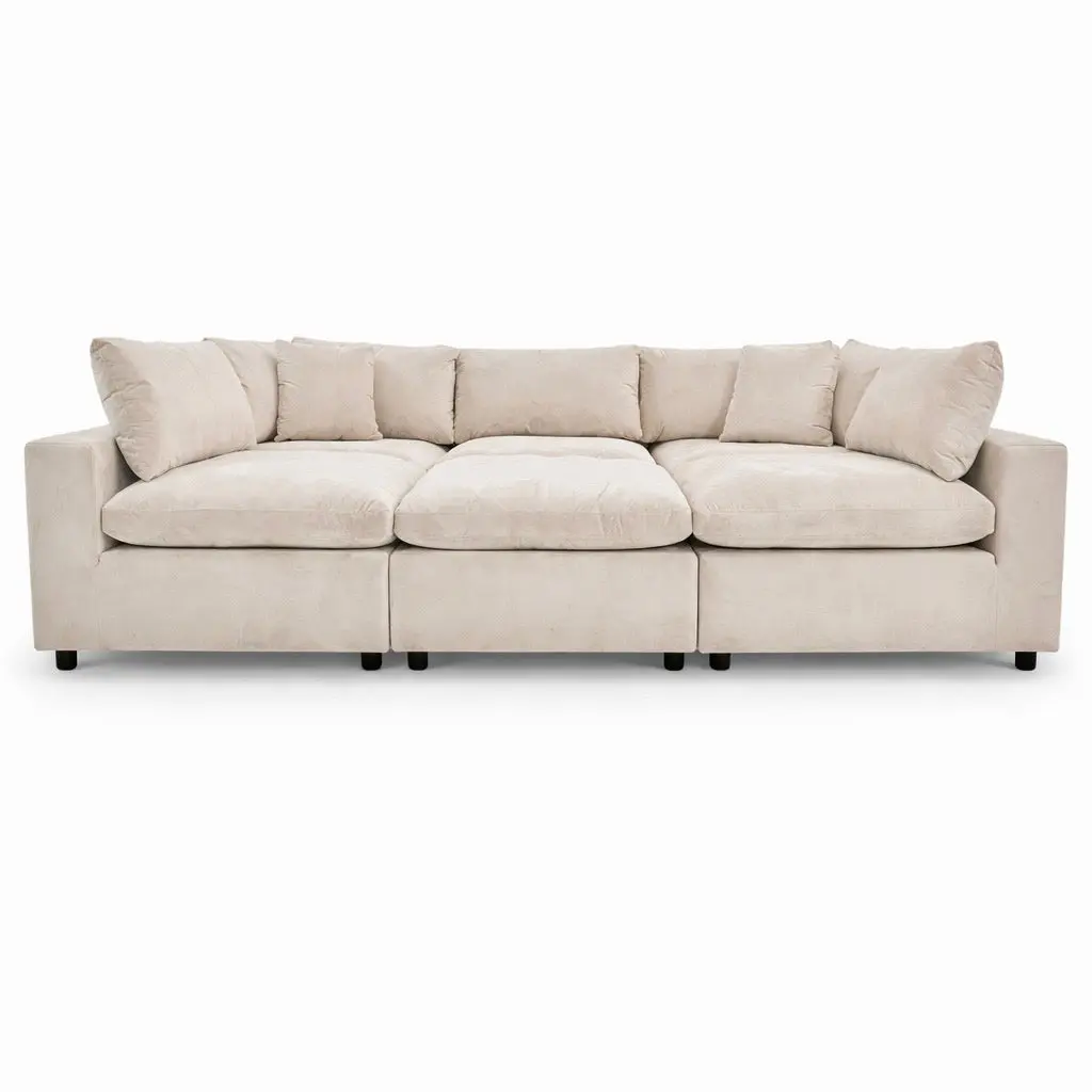 Laurel Ivory Velvet Modular Sofa