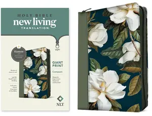 NLT Compact Giant Print Zipper Bible, Filament Enabled (Leatherlike, Magnolia Sage Green, Red Letter) -- New Living Translation, Leather / Fine Binding