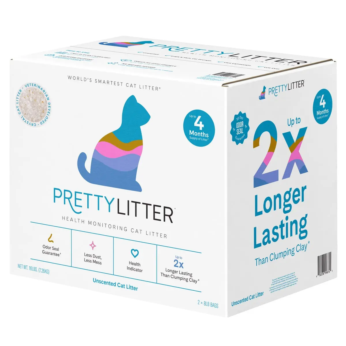 PrettyLitter Health Monitoring Cat Litter, Original Unscented, 16 Pounds