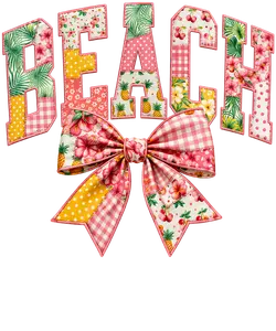 Faux Patchwork Coquette Beach Ready To Press Heat Transfer