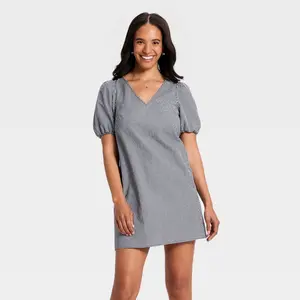 Women's Puff Sleeve Mini A-Line Dress - A New Day
