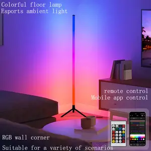 T6010-2-RGB Wall Corner Floor Night Light, Gaming Ambiance Lamp, LED Atmosphere Light, RGB Color Changing, Remote Control, APP Control