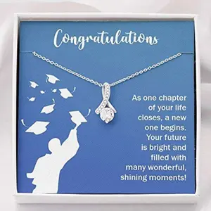Daughter Neckalce, Son Necklace, Class Of 2024 Graduation Necklace “ As One Chapter Of Your Life Closes A New One Begins, Jewelry Message Card, Necklace Gifts For Birthday, Anniversary, Christmas Day, Thanksgiving