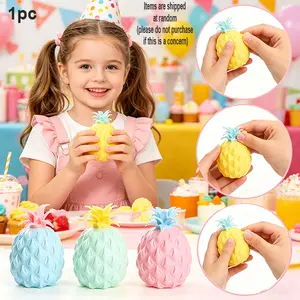 1PC Pineapple Squishy Toy, Soft Fruit Squeeze Toy, Stress Relief Anxiety Relief Sensory Fidget Toy, Party Favors, Birthday Gift, Goodie Bag Fillers, Classroom Prizes - Assorted Varieties