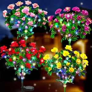Solar Garden Lights, 56 LED Colorful Solar Azalea Lights, Upgraded Waterproof, Ideal for Garden, Patio, Fence, Lawn, Cemetery Decor