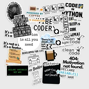 Sticker Pack 20 Developer Life Sticker Coding Humor Aesthetic Vinyl Decal for Laptop Tech Design for Programmers and Software Engineers
