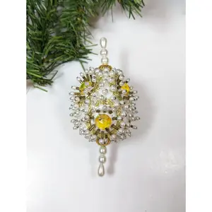 Vintage Beaded Pushpin Christmas Ornament
