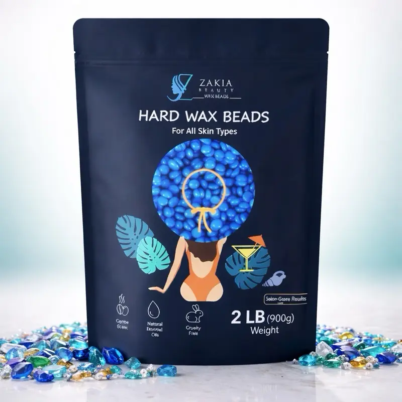 Zakia Beauty 2 LB Luxury Chamomile Hard Wax Beads for All Skin, Hair Removal, Sensitive Areas