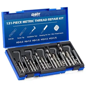 OMT Metric Thread Repair Kit, Portable Tool Kit with HSS Drill Bits, Installation Tools, Taps, and Breakoff for M5, M6, M8, M10, M12 Sizes other auto Multifunctional SQ