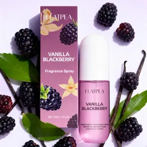 Vanilla & Blackberry Dual-Note Fragrance (50ml Spray), Alcohol-Free Gentle & Skin-Friendly Formula, Long-Lasting Scent, Fresh Non-Overpowering, Dual-Use for Body & Hair, Compact Portable, Suitable for Daily Commutes & Date Touch-Ups, Fruit Floral Scent