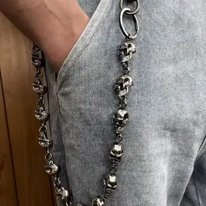 Metal Trouser Chains for Men 60cm Punk Heavy Skull Goth Accessories Biker Wallet Chain Classic Design Fashionable & Sturdy