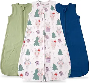 Giribet Baby Sleep Sack 100% Organic Cotton 0.5 TOG 2-Way Zipper Soft and Breathable for Newborns - Unisex, Machine Washable