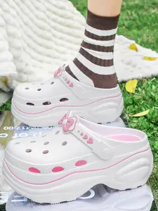 Women's Cute Bowknot Design Clogs, Casual Comfortable Breathable Sports Sandals, Fashionable Shoes for Outdoor Beach