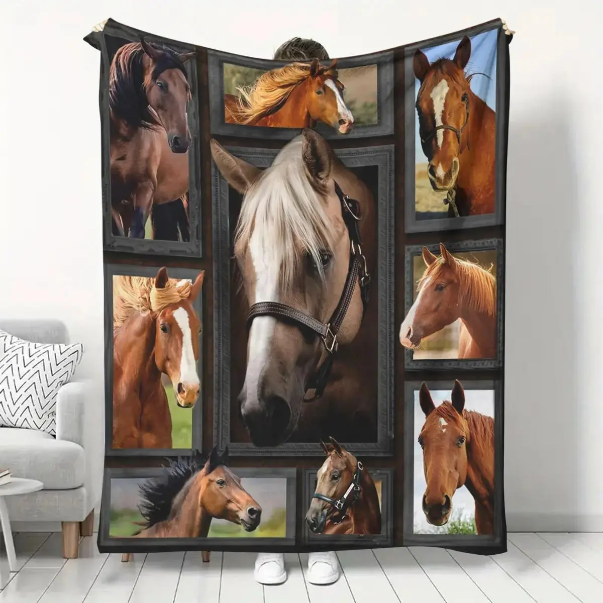 Yellowstone National Park Cowboy Theme Soft Comfy Blanket - All-Season Fleece Throw, Ideal Gift for Camping, RV Use, Friends