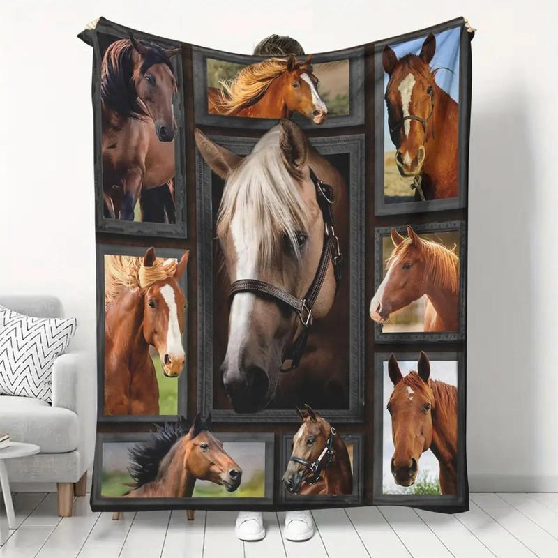 Yellowstone National Park Cowboy Theme Soft Fleece Blanket, Comfortable All-Season Use, Perfect Gift For Camping, RVs, Family And Friends