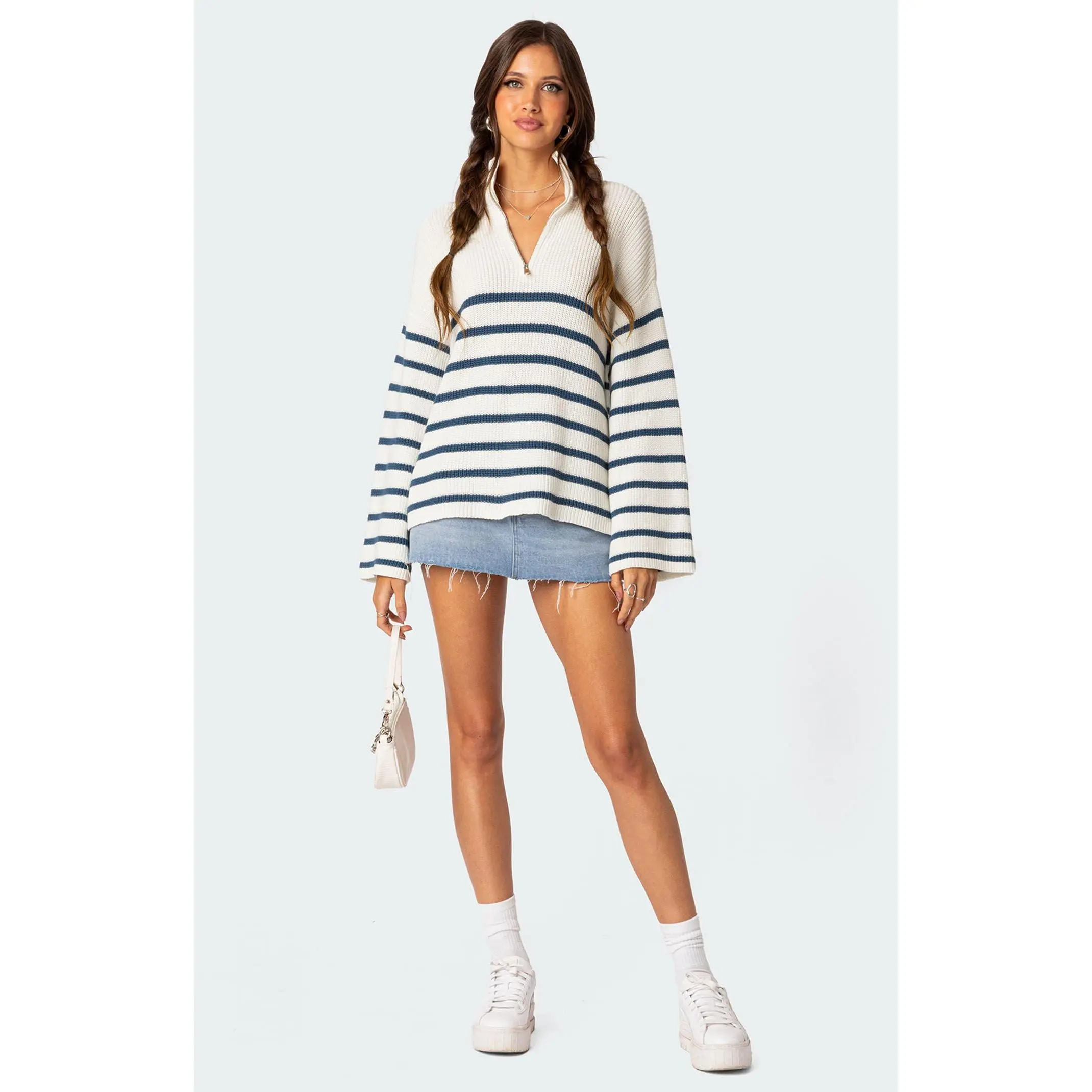 Edikted Women's Oversized Quarter Zip Sweater